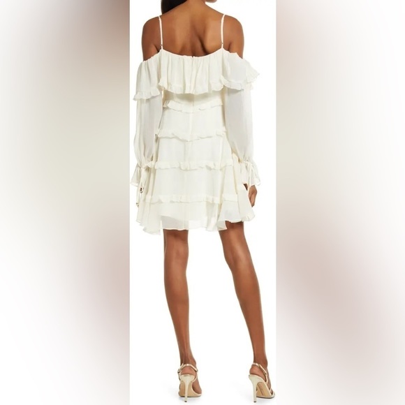 NWT Ever New Melbourne Daisy Ruffle Mini Dress in Ivory 4 - Picture 4 of 8